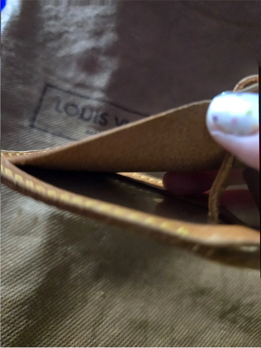 Louis Vuitton Tan Brown Monogram Leather Luggage Tag